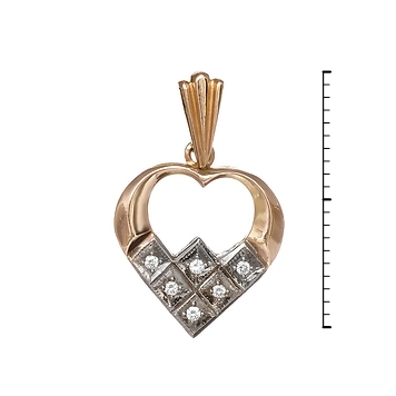 Кулон сердце с бриллиантами Кулон сердце с бриллиантами