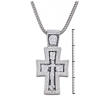 Православный серебряный крест с чернью