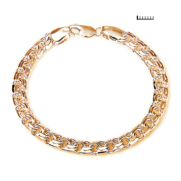 Серебряный браслет бисмарк / кардинал с позолотой