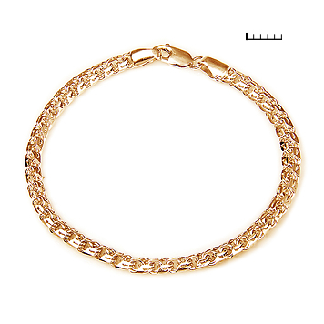 Серебряный браслет плетения Бисмарк/Кардинал