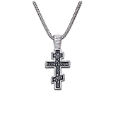 Крест из серебра православный с чернением