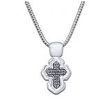 Православный серебряный крест с чернением