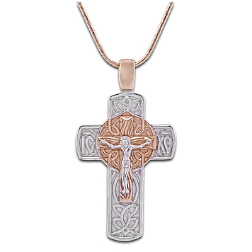 православный Крест из белого золота