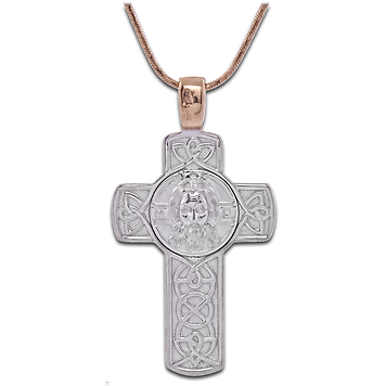 православный Крест из белого золота
